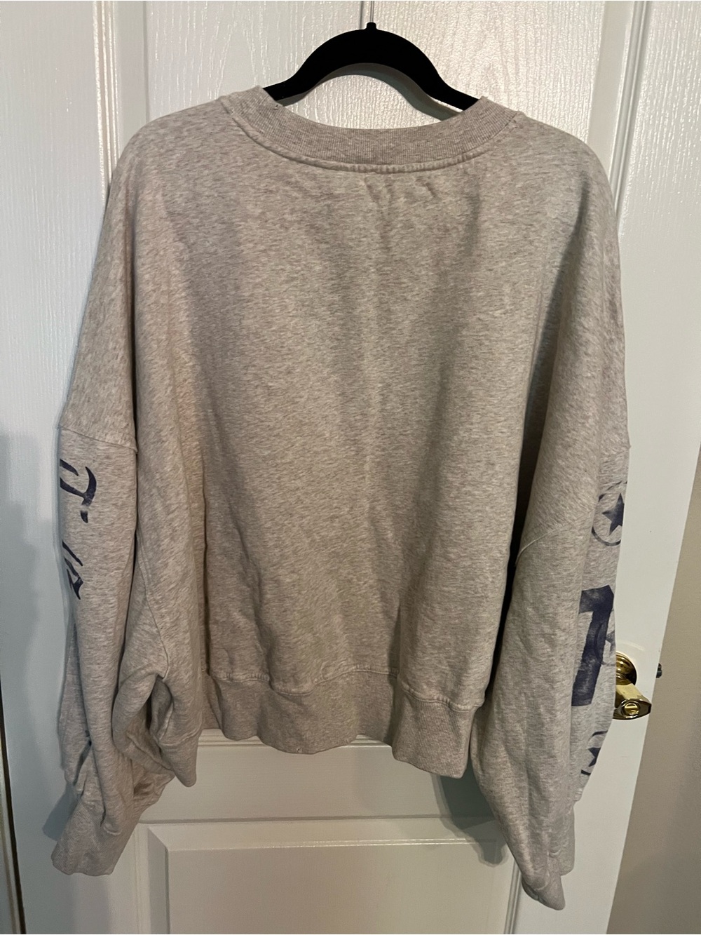 Free People Gaia Sweatshirt Texas Detail In Oatmeal NWT Size XL - Picture 3 of 6